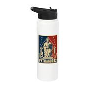 Pythagoras 3 4 5 Triangle Math Equation Poster Stainless Steel Insulated Water Bottle