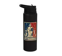 Pythagoras 3 4 5 Triangle Math Equation Poster Stainless Steel Insulated Water Bottle