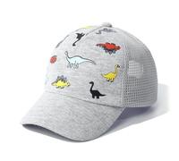 PythJooh Baby Boy Dinosaur Baseball Cap Hats Toddler Summer Breathable Mesh Baseball Caps Adjustable Sun Hats for 0-5Years Grey
