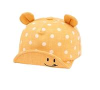 PythJooh Baby Girl Boy Smile Face Sun Hat Baseball Caps Toddler Kid Spring Summer Cute Bear Ears Sun Protection Hats for 6-24Months Yellow