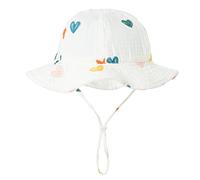 PythJooh Baby Girl Boy Soft Cotton Sun Hat with Adjustable Straps for 3-12M | Newborn Infants Soft Cotton Bucket Hats Summer Wide Brim Sun Hats