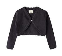 PythJooh Baby Girl Summer Bolero Cardigan Kid One-Botton Crochet Knitted Shrug and Boleros Cardigan Sweaters for 2-9Years Black