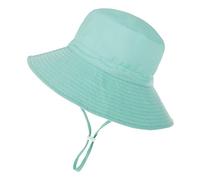 PythJooh Baby Sun Hat Toddler Girl Boy Summer Outdoor UPF 50+ Bucket Sun Hat Beach Pool Wide Brim Adjustable Strap Hats for 0-6Years Green
