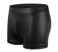 PythJooh Girls Dance Shorts, Sparkle Glitter Gymnastics Metallic Athletic Dancewear for Little Girls 3-14 Years, Black