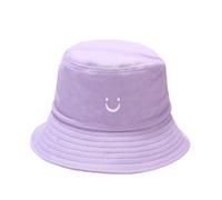 PythJooh Toddler Boy Girl Cute Smile Face Embroidery Bucket Sun Hat Kids Summer Sun Protection Cotton Beach Hats for 2-8Years Purple