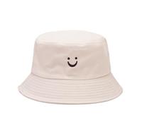 PythJooh Toddler Boy Girl Cute Smile Face Embroidery Bucket Sun Hat Kids Summer Sun Protection Cotton Beach Hats for 2-8Years Beige