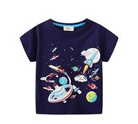 PythJooh Toddler Boy Glow in The Dark Shirt Kids Cartoon Dinosaurs Sharks Short Sleeve T-Shirt Tops for 1-7Years