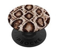 Python Animal Print Pattern Glam Warm Brown Diamond Motif PopSockets Adhesive PopGrip