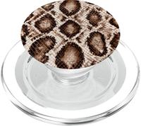 Python Animal Print Pattern Glam Warm Brown Diamond Motif PopSockets PopGrip for MagSafe