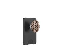 Python Animal Print Pattern Glam Warm Brown Diamond Motif PopSockets PopWallet for MagSafe