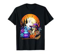 Python Cosplay Witch Boo Carved Pumpkin Halloween Moon T-Shirt