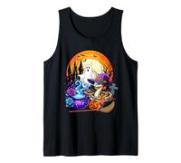 Python Cosplay Witch Boo Carved Pumpkin Halloween Moon Tank Top