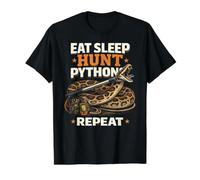 Python Hunting Eat Sleep Hunt Pythons Repeat Everglades Value Graphic T-Shirt, Men, Black, XL