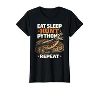 Python Hunting Eat Sleep Hunt Pythons Repeat Everglades Value Graphic T-Shirt, Women, Black, XL