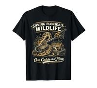 Python Hunting Florida Everglades Snake Catcher Wildlife Value Graphic T-Shirt, Men, Black, S