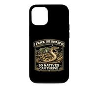 Python Hunting I Track The Invasive So Natives Can Thrive Case for iPhone 12/12 Pro