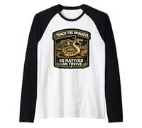 Python Hunting I Track The Invasive So Natives Can Thrive Raglan Baseball Tee