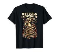 Python Hunting If It Coils I Control It Snake Catcher Value Graphic T-Shirt