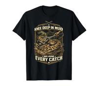 Python Hunting Knee Deep in Mud Swamp Snake Catcher Burmese Value Graphic T-Shirt, Men, Black, S