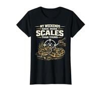 Python Hunting My Weekends Have More Scales Value Graphic T-Shirt, Women, Black, S