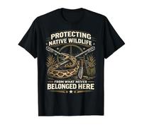 Python Hunting Protecting Native Wildlife from Invaders Value Graphic T-Shirt, Men, Black, L