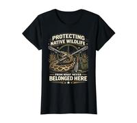 Python Hunting Protecting Native Wildlife from Invaders Value Graphic T-Shirt, Women, Black, S