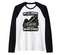 Python Hunting Snake Hook Hero Funny Reptile Catcher Raglan Baseball Tee