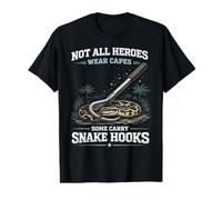 Python Hunting Snake Hook Hero Funny Reptile Catcher Value Graphic T-Shirt, Men, Black, S