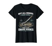 Python Hunting Snake Hook Hero Funny Reptile Catcher Value Graphic T-Shirt, Women, Black, S
