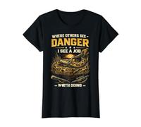 Python Hunting Where Others See Danger I See A Job Done Value Graphic T-Shirt, Women, Black, M