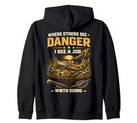 Python Hunting Where Others See Danger I See A Job Done Zip Hoodie