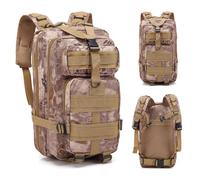 Python Khaki 20L Tactical Military Rucksack - Durable Outdoor Hiking & Camping Backpack