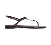 Python Leather Sandals with Ankle Strap - female - Fendi - Flat Sandals - Purple - 4 UK - Shoes 4 UK