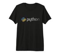 Python Lover Worn Vintage Logo Tee Coder and Developer Gift Premium T-Shirt