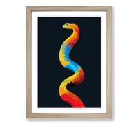 Python Minimalism Framed Print | A2 Oak Framed Wall Art | Ready to Hang | Minimalist Nature Picture | Living Room Bedroom Lounge Office
