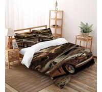 Python Patterned Car Double Duvet Set Ultrasoft Hypoallergenic Reversible Duvet Covers Non Iron Luxury Bedding Set With Zipper Closure Double(200x200cm)