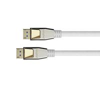 Python Premium DisplayPort 2.0 Cable - 50 cm / 0.5 m - 54 Gbit/s, UHBR 13.5-4K @240Hz / 8K @60Hz - Copper Conductor - Nylon Braided - White
