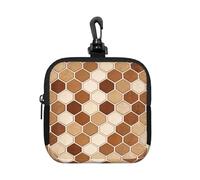 Python Scale Geo Small Waterproof Zipper Pouch-Neoprene Storage Bag for Earbuds, Keychain Clip Case