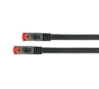 Python Series Ethernet LAN Patch Cable with RNS latch protection and Nylon Mesh black black 0.5 m
