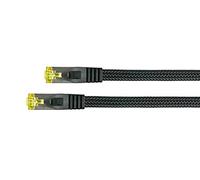 Python Series Ethernet LAN Patch Cable with RNS latch protection and Nylon Mesh black black 0.25 m