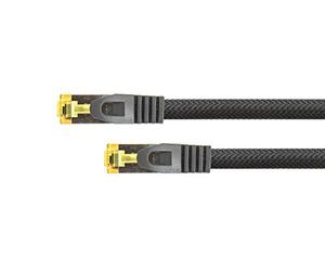 Python Series Ethernet LAN Patch Cable with RNS latch protection and Nylon Mesh black black 7,5 m