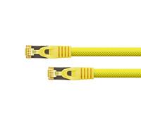 Python Series Ethernet LAN Patch Cable with RNS latch protection and Nylon Mesh yellow yellow 1,5 m