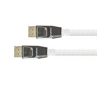 Python Series Premium DisplayPort 1.2 Cable - 4K @60 Hz/UHD - Full Metal Connector with Locking Gold-Plated Connectors Triple Shielding - Copper Conductor - Nylon Braided - White - 10 m