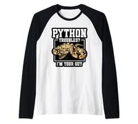 Python Slayer Snake Hunter Hunting Troubles Python Hunting Raglan Baseball Tee