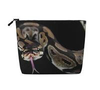 Python Snake, Cosmetic Bag Imitation Linen Makeup Bag Portable Travel Toiletry Bag