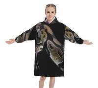 Python Snake Oversized Kids Wearable Blanket Hoodie, Flannel Pullover Blanket, Blanket Sweatshirt