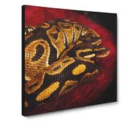 Python Snake Painting Modern Canvas Wall Art Print Ready to Hang, Framed Picture for Living Room Bedroom Home Office Décor, 14x14 Inch (35x35 cm)