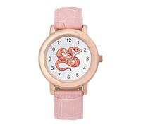 Python Snake Pinkcolor Cute Watches for Women Fashion Paint Adjustable Wrist Watch Work Workout