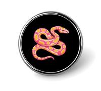Python Snake Pinkcolor Round Brooch Metal Pin Badges Fashion Lapel Pins Jewellery Unisex