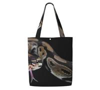 Python Snake,Reusable Grocery Bags Shopping Tote Bags Large Capacity Canvas Shoulder bag